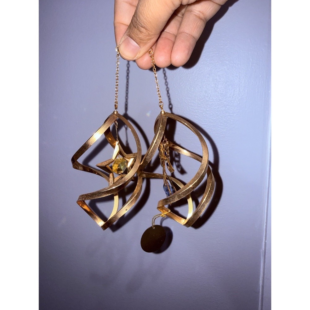 Crystal Delight Australian Yellow Blue Crystal 24k Gold Plated Spiral Ornament C